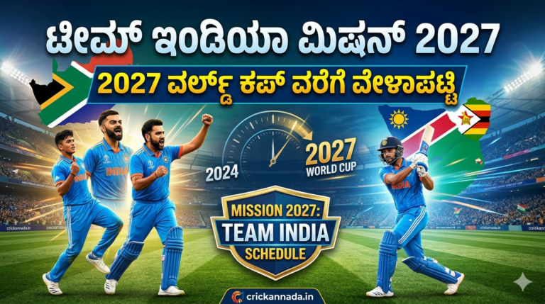 ಟೀಮ್ ಇಂಡಿಯಾ 2027 ವೇಳಾಪಟ್ಟಿ